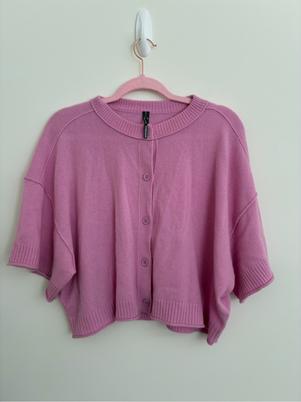 Anthropologie The Goldie Crew next button front boxy cashmere cardigan size med